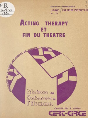 cover image of Acting therapy et fin du théâtre